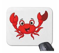 Mousepad alfombrilla de ratón CÁNCER DE LA FELIZ CON LAS TIJERAS DEL CÁNCER DE CÁNCER DE ANIMALES gamba marrón para su portátil, ordenador portátil o PC de Internet (con Windows Linux, etc.) en White
