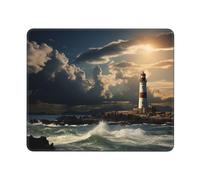 Mousepad Antiguo Faro Junto Al Mar Portátil Alfombrilla De Ratón para Juegos Impermeable Protector De Escritorio para Trabajo Hogar Gaming 10X12In