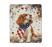 Mousepad, Cavalier King Charles Spaniel Cachorro 4 De Julio Mouse Pad Portátil Alfombrilla De Ratón para Juegos Antideslizante Alfombrilla Raton para Oficina Ratón 25X30Cm