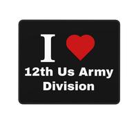 Mousepad Me Encanta La 12.ª División del Ejército De Los Estados Unidos. Duradero Alfombrilla De Ratón Suave Tapete Escritorio para Mac Mujer Accesorio 10X12In