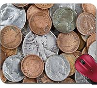 Mousepad, Pila De Monedas Americanas Antiguas Mouse Mat Multifuncional Alfombrilla Raton Ergonómico Tapete De Juego para Pc Oficina 25X30Cm