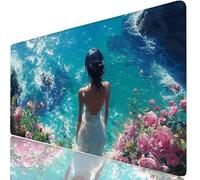 Mousepad XXL 1200x600x3mm Rosa Alfombrilla Ratón Grande Gaming Mujer, Tapete Escritorio con Bordes Cosidos, Alfombrilla Ordenador Antideslizante Resistente, Alfombra Ratón para Trabajo, PC H0-915