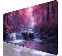 Mousepad XXL 520x250x3mm Púrpura Alfombrilla Ratón Grande Gaming Río, Tapete Escritorio con Bordes Cosidos, Alfombrilla Ordenador Antideslizante Resistente, Alfombra Ratón para Trabajo, PC H0-945