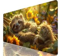 Mousepad XXL 600x400x3mm Girasol Alfombrilla Ratón Grande Gaming Ranura, Tapete Escritorio con Bordes Cosidos, Alfombrilla Ordenador Antideslizante, Alfombra Ratón para Trabajo Creativo, PC H0-942
