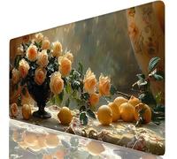 Mousepad XXL 800x300x3mm Limón Alfombrilla Ratón Grande Gaming Rosa, Tapete Escritorio con Bordes Cosidos, Alfombrilla Ordenador Antideslizante Resistente Salpicaduras, Alfombra Ratón para PC H0-930