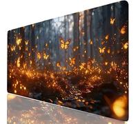 Mousepad XXL 800x300x3mm Mariposa Alfombrilla Ratón Grande Gaming Sueño, Tapete Escritorio con Bordes Cosidos, Alfombrilla Ordenador Antideslizante, Alfombra Ratón para Trabajo Creativo, PC H0-966