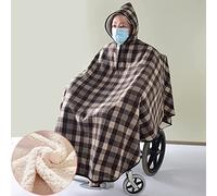 MOUSKE - Silla de ruedas de forro polar para adulto con capucha, para silla de ruedas, poncho de invierno para mujer y hombre, manta cálida