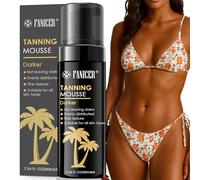 Mousse Autobronceador, Autobronceador Facial y Corporal, Gotas Bronceadoras Faciales, Mousse Autobronceadora, Tanning oil Ultrarrápido, Natural y Duradero, 200ml, Negro