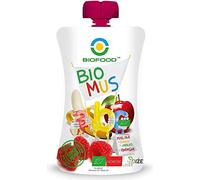 Mousse de frambuesa, plátano y manzana BIO 90 g - BIO FOOD