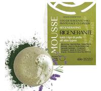 Mousse limpiadora sólida REGENERADORA - con Spirulina, aceites esenciales - desmaquillante facial delicado para pieles normales mixtas - Concentrado Vegano - equivalente a 300 ml de líquido
