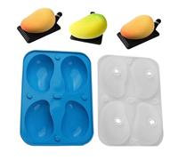 Mousse Mold Set, 3d Chocolate Mould, 7.48x5.47in Mango Shape Design, 4-Cavity Easy Release Tray, Authentic Non-Stick Material for Jelly, Pudding, Cake, Home Kitchen, Baking Class