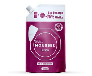 Moussel Gel de Ducha Clásico Doypack 650ml, Recambio Ahorro 100% Natural | Recambio práctico para rellenar el envase habitual y reducir el uso de plástico frente a una botella nueva.
