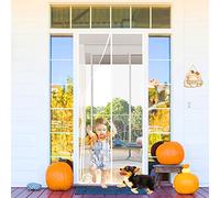 Moustiquaire Porte Magnetique Facile à Installer sans Percer Moustiquaire Porte AimantéE Anti Insecte Mouche Portes De Balcon Portes Coulissantes 150 x 210 cm Blanc