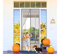 Moustiquaire sur Mesure AimantéE Facile à Installer sans Percer Moustiquaire Porte Fenetre Anti Insecte Mouche pour Enfants et Animaux de Compagnie 90 x 210 cm Gris