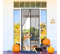 Moustiquaire sur Mesure AimantéE Fermeture Automatique Rideau de Porte Animaux AcceptéS pour Porte d Entrée Intérieur/Patio 125 x 210 cm Noir