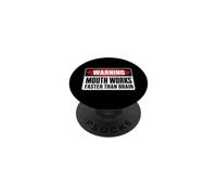 Mouth Works Faster Than Brain Funny Gen Z Yapping Meme PopSockets PopGrip Adhesivo
