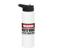 Mouth Works Faster Than Brain Funny Gen Z Yapping Meme Stainless Steel Insulated Water Bottle
