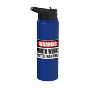 Mouth Works Faster Than Brain Funny Gen Z Yapping Meme Stainless Steel Insulated Water Bottle