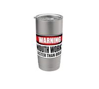 Mouth Works Faster Than Brain Funny Gen Z Yapping Meme Vaso térmico de acero inoxidable de doble pared