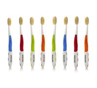 MOUTHWATCHERS Dr Plotkas Cepillo de dientes extra suave, cepillo de dientes suave manual para adultos, ultra limpio, plateado, paquete de 8