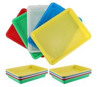 MOUYAT 20 bandejas de actividades de plástico, multicolor, para manualidades, escuela, hogar, proyectos de bricolaje, pintura, cuentas, suministros de organización, 34 x 25 x 2,6 cm