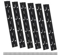 MOUYAT 6 bisagras de piano negras, bisagra continua de 20 cm con tornillos, bisagras negras de 8 pulgadas para muebles de madera, puertas de gabinete, ventanas
