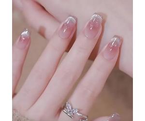 MouyouGlow 30 Pieces Press on Nails Cortas, Square Airbrushing Blush Red Glitter Cat Eye Magnetic Fake Nails con pegamento para uñas, Pink Red Shimmer Phototherapy Uñas Artificiales para Mujeres y