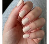 MouyouGlow Press on Nails Corto, Square Rosa Nude Solid Pálido Lila Negro Línea Glitter Fake Nails Uñas Artificiales con Pegamento para Uñas, Uñas Artificiales de Color Sólido Brillante