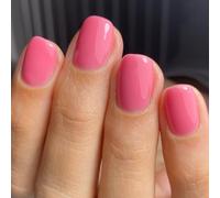 MouyouGlow Press on Nails Kurz,Square Rosa Elegance Einfarbige Design Short Salonqualität Fake Nails,Flower Pink Plain Pure Colour Shiny Gel Full Cover Artificial Fingernägel