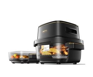 MOVA Aeroglass AF20 Pro Freidora De Aire Sin Aceite interior vidrio transparente, doble capacidad 4L+2,5L, recipiente vidrio, motor sin escobillas, 8 recetas inteligentes, control 40℃-185℃.