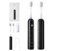 Mova Fresh SweepDrive Cepillo de Dientes Eléctrico, Cepillo Eléctrico Recargable Para Adultos, Carga Tipo C, Cabezal de Cepillado 3-en-1 con Soporte, 30 Días de Duración de La Batería, Negro