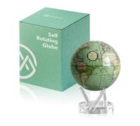 MOVA Globe Mapa del mundo Verde terrestre antiguo 6" con base, globo giratorio con energía solar, regalo único y decoración del hogar o escritorio para hombres, mujeres, niños