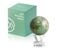 MOVA Globe Mapa del mundo Verde terrestre antiguo 4.5"con base, globo giratorio con energía solar, regalo único y decoración del hogar o escritorio para hombres, mujeres, niños