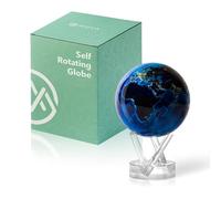 MOVA Globe - Earth at Night Classic (4,5") | Globo giratorio alimentado por luz, sin pilas ni cables | Imágenes por satélite de City Lights | Regalo único o decoración moderna de escritorio