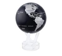 MOVA Globe Mapa del mundo Negro y plateado 4.5"con base, globo giratorio con energía solar, regalo único y decoración del hogar o escritorio para hombres, mujeres, niños