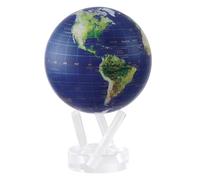 MOVA Globe Mapa del mundo Vista satelital con alquiler de oro 4.5" con base, globo giratorio con energía solar, regalo único y decoración del hogar o escritorio para hombres, mujeres, niños