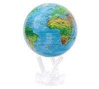 MOVA Globe Mapa en Relieve Azul 8.5" con base, globo giratorio con energía solar, regalo único y decoración del hogar o escritorio para hombres, mujeres, niños