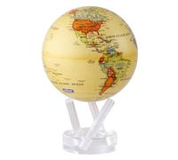 MOVA Globe Mapa Político Amarillo del mundo 8.5" con base, globo giratorio con energía solar, regalo único y decoración del hogar o escritorio para hombres, mujeres, niños