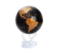 MOVA Globe - Negra azabache y dorada Signature(6") | Globo giratorio solar para escritorio | Decoración moderna de la tierra autorrotativa | No se necesitan baterías