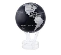 MOVA Globe Mapa del mundo Negro y plateado 6" con base, globo giratorio con energía solar, regalo único y decoración del hogar o escritorio para hombres, mujeres, niños