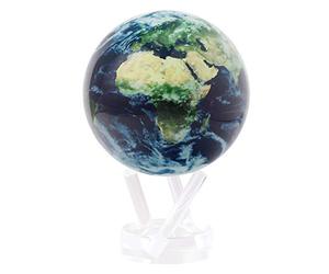 MOVA Globe Tierra con nubes de la serie del espacio exterior 4.5" con base, globo giratorio con energía solar, regalo único y decoración del hogar o escritorio para hombres, mujeres, niños