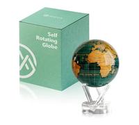 MOVA Globe - Verde Esmeralda y Clásico Dorado (4,5") | Movimiento Solar | Sin pilas | Regalo para escritorio, casa u oficina