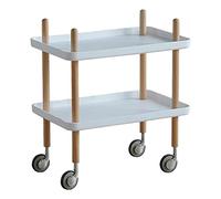 Movable Double-Layer Storage Small Corner Table Coffee Table Modern Simple Side Table End Table Bedside Table with Wheeled Black (White)