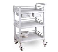 Movable Hand Trucks Storage Cart,Kitchen Large Beauty Salon Trolley Utility Service Cart with Double Drawers,Mute Wheel