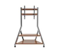 Movable Stainless Steel TV Floor Stand Universal Mobile LCD TV Cart with Wheels and Shelf Wooden Stand For Home Office Pro