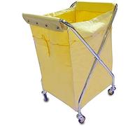 Movable Trolleys Folding Laundrys Sorter Cart Hotel Linen Basket Laundry Hamper On Wheels with Removable Bags X-Type Stainless Steel Frame/G,Green(Yellow)