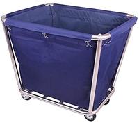Movable Trolleys Laundry Linen Trolley Laundry Sorter Cart Home Hotel Laundry Basket Bin with Wheels Hotel Housekeeping Rolling Hamper,Stain,Blue
