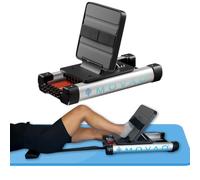 MOVAO Mini máquina de prensa de piernas en la cama | Equipo portátil de entrenamiento de piernas y terapia física con 6 niveles de resistencia de hasta 50 libras | Entrenador compacto de 9 libras para
