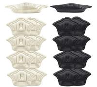 MOVDARL 2/20 plantillas de parche para el talón, zapatos deportivos, almohadillas de talón de tamaño ajustable, almohadilla para aliviar el dolor, plantilla protectora de talón (negro y beige, 5 mm