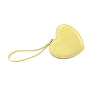 MOVDARL Bolso de piel sintética con forma de corazón, monederos para mujer, bonito bolso de mano, carteras para niñas, Amarillo, Talla única